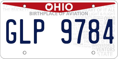 OH license plate GLP9784