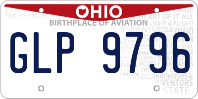 OH license plate GLP9796