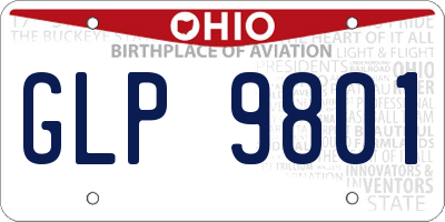 OH license plate GLP9801