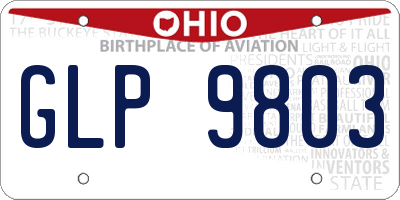 OH license plate GLP9803