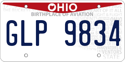 OH license plate GLP9834
