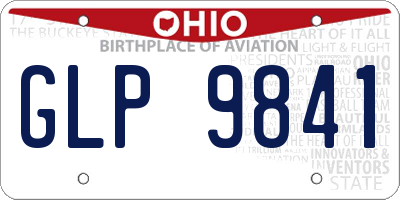 OH license plate GLP9841