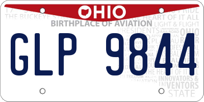 OH license plate GLP9844