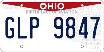 OH license plate GLP9847
