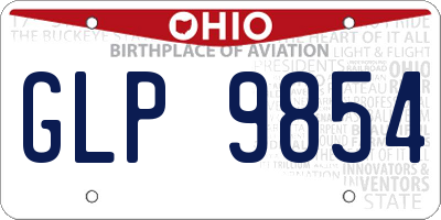OH license plate GLP9854