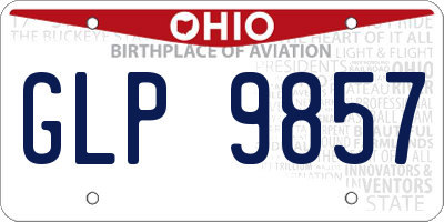 OH license plate GLP9857