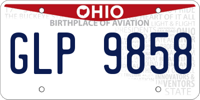 OH license plate GLP9858