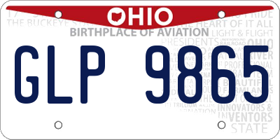 OH license plate GLP9865