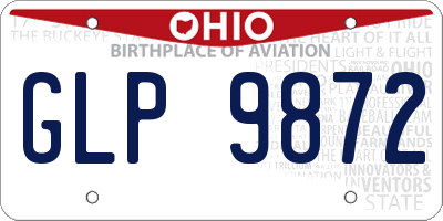 OH license plate GLP9872