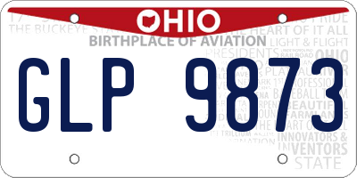 OH license plate GLP9873