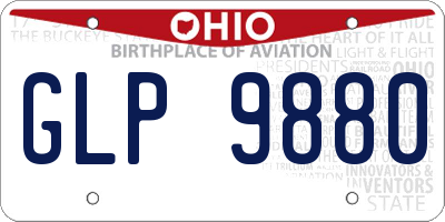 OH license plate GLP9880