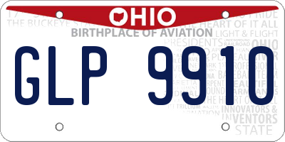 OH license plate GLP9910