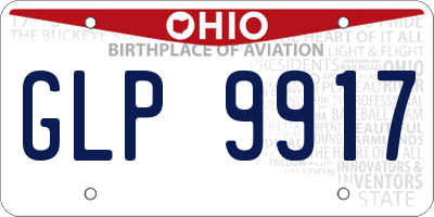 OH license plate GLP9917