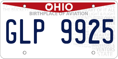 OH license plate GLP9925
