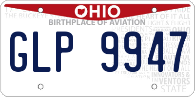 OH license plate GLP9947