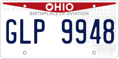 OH license plate GLP9948