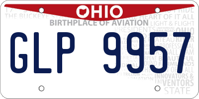 OH license plate GLP9957