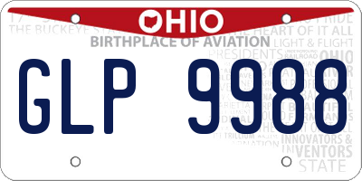 OH license plate GLP9988