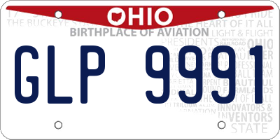 OH license plate GLP9991
