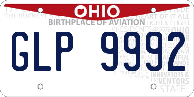 OH license plate GLP9992