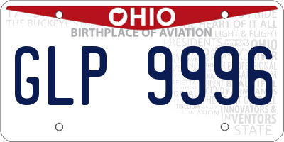 OH license plate GLP9996