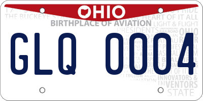 OH license plate GLQ0004