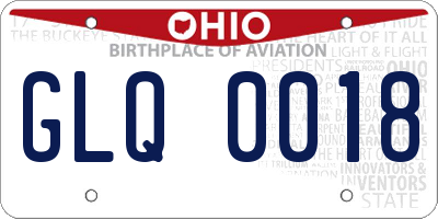 OH license plate GLQ0018