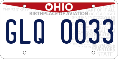 OH license plate GLQ0033