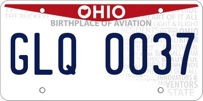 OH license plate GLQ0037