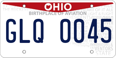 OH license plate GLQ0045