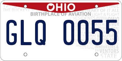 OH license plate GLQ0055