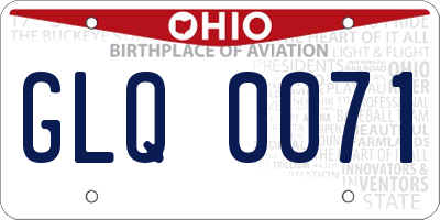 OH license plate GLQ0071