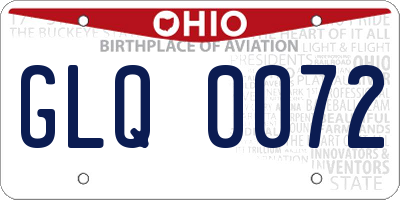 OH license plate GLQ0072