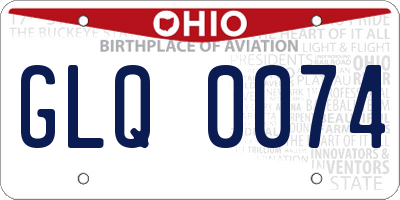 OH license plate GLQ0074