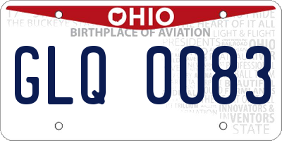 OH license plate GLQ0083