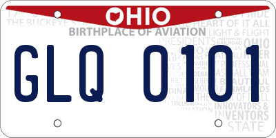 OH license plate GLQ0101