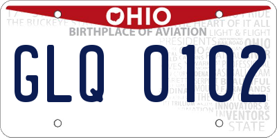 OH license plate GLQ0102