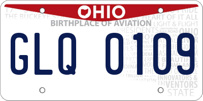OH license plate GLQ0109