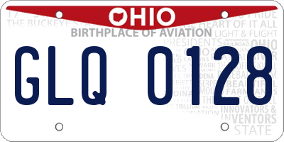 OH license plate GLQ0128