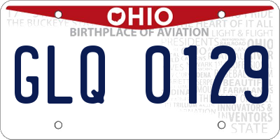 OH license plate GLQ0129
