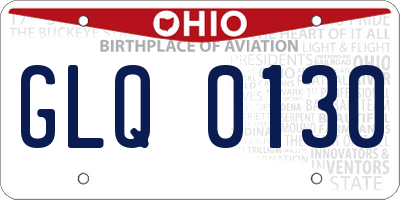 OH license plate GLQ0130