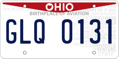 OH license plate GLQ0131