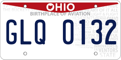OH license plate GLQ0132