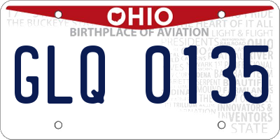 OH license plate GLQ0135