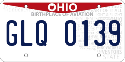 OH license plate GLQ0139