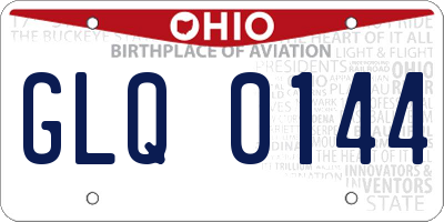 OH license plate GLQ0144