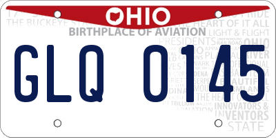 OH license plate GLQ0145