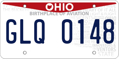 OH license plate GLQ0148