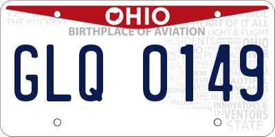 OH license plate GLQ0149