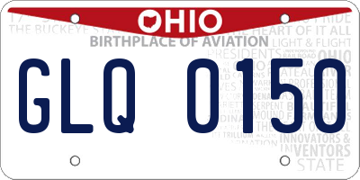 OH license plate GLQ0150